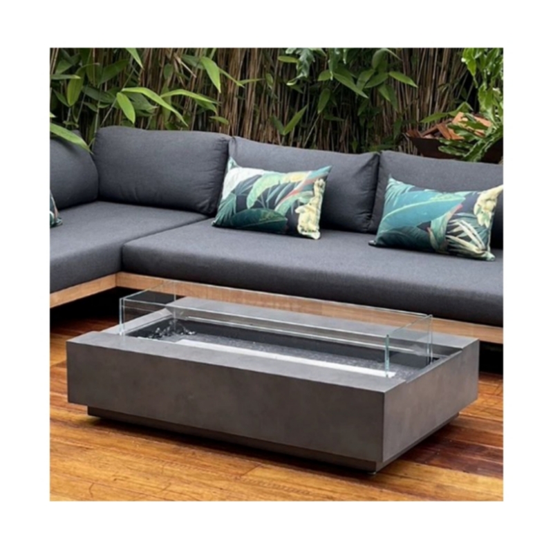 Outdoor Furniture Set With Fire Pit - is-Modern Corten Steel Fire Place Gas