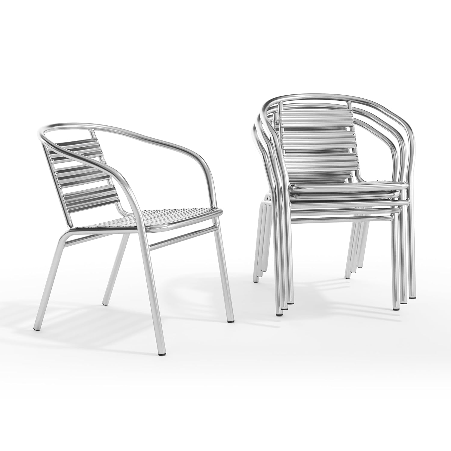 Outdoor Furniture For Cafe - Aluminum Stackable Outdoor Restaurant Chair Set