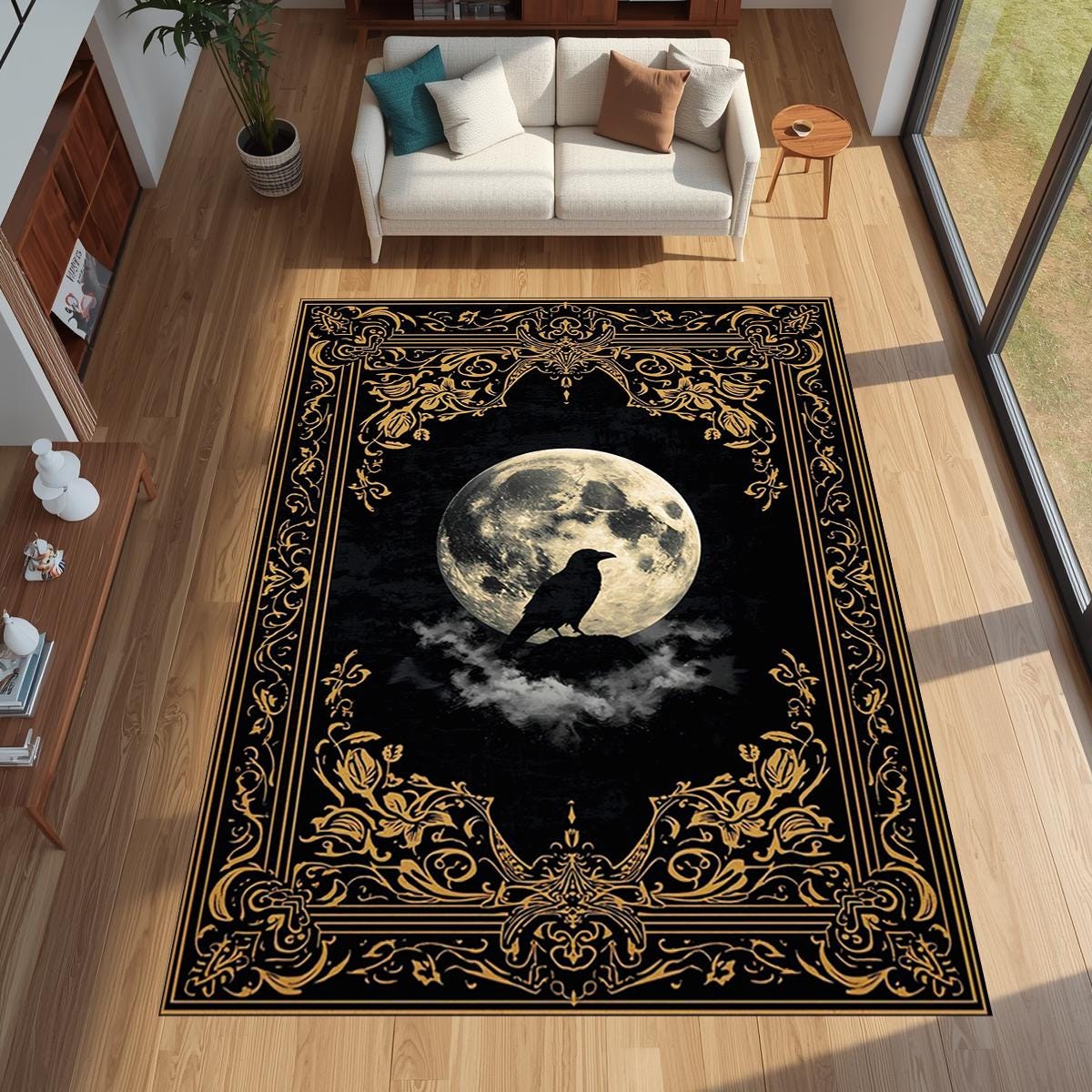 Gothic Golden Raven Full Moon  - Outdoor Furniture For Cafe review and price