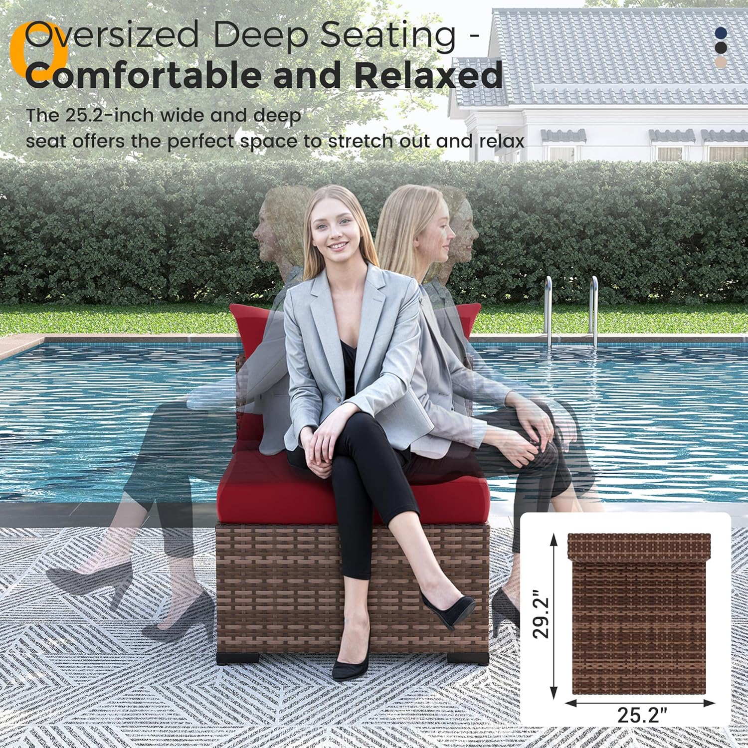 8pc All-Weather Wicker Section - Outdoor Furniture Set With Fire Pit review and price