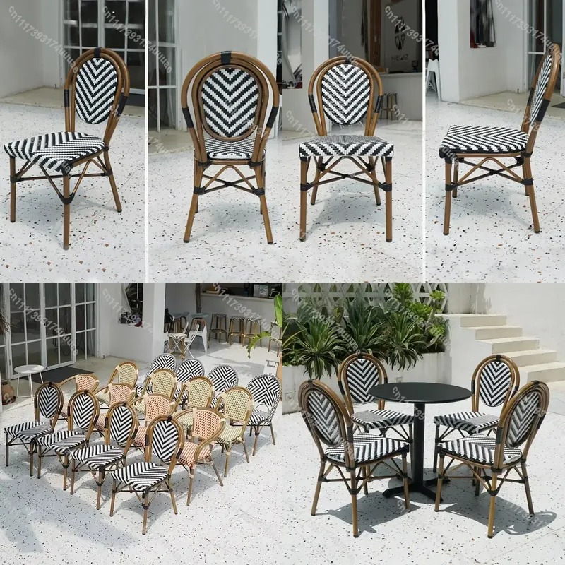 Stackable Rattan Chair French  - Outdoor Furniture For Cafe review and price