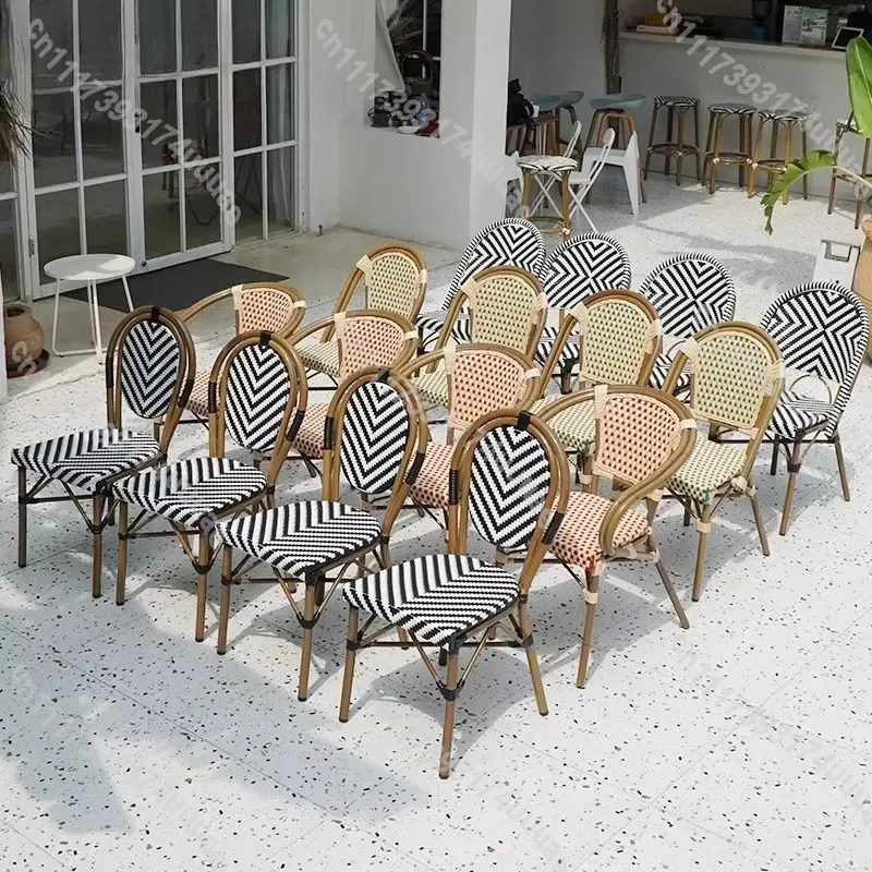 Stackable Rattan Chair French  - Outdoor Furniture For Cafe review and price