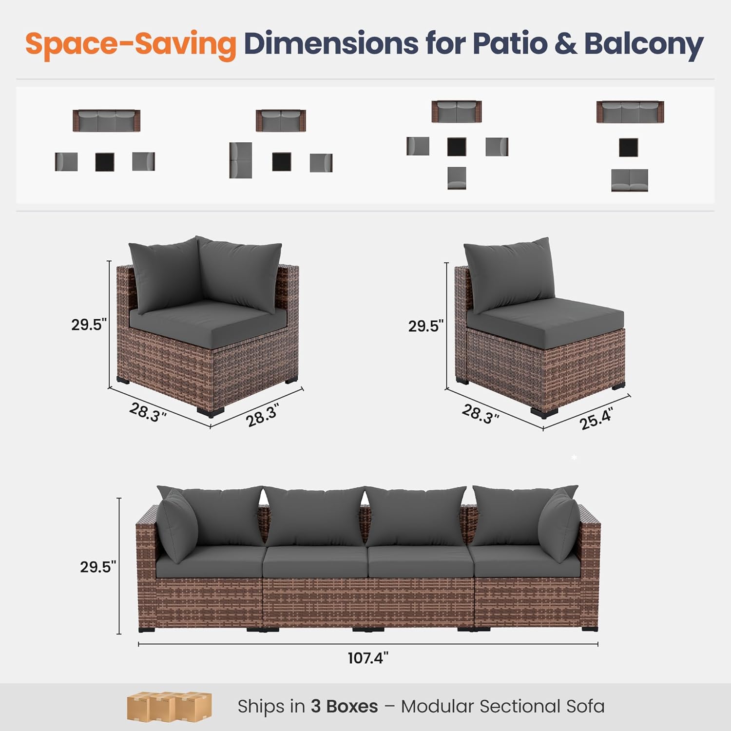 5-Piece Outdoor Sectional Sofa - Outdoor Furniture Set With Fire Pit review and price