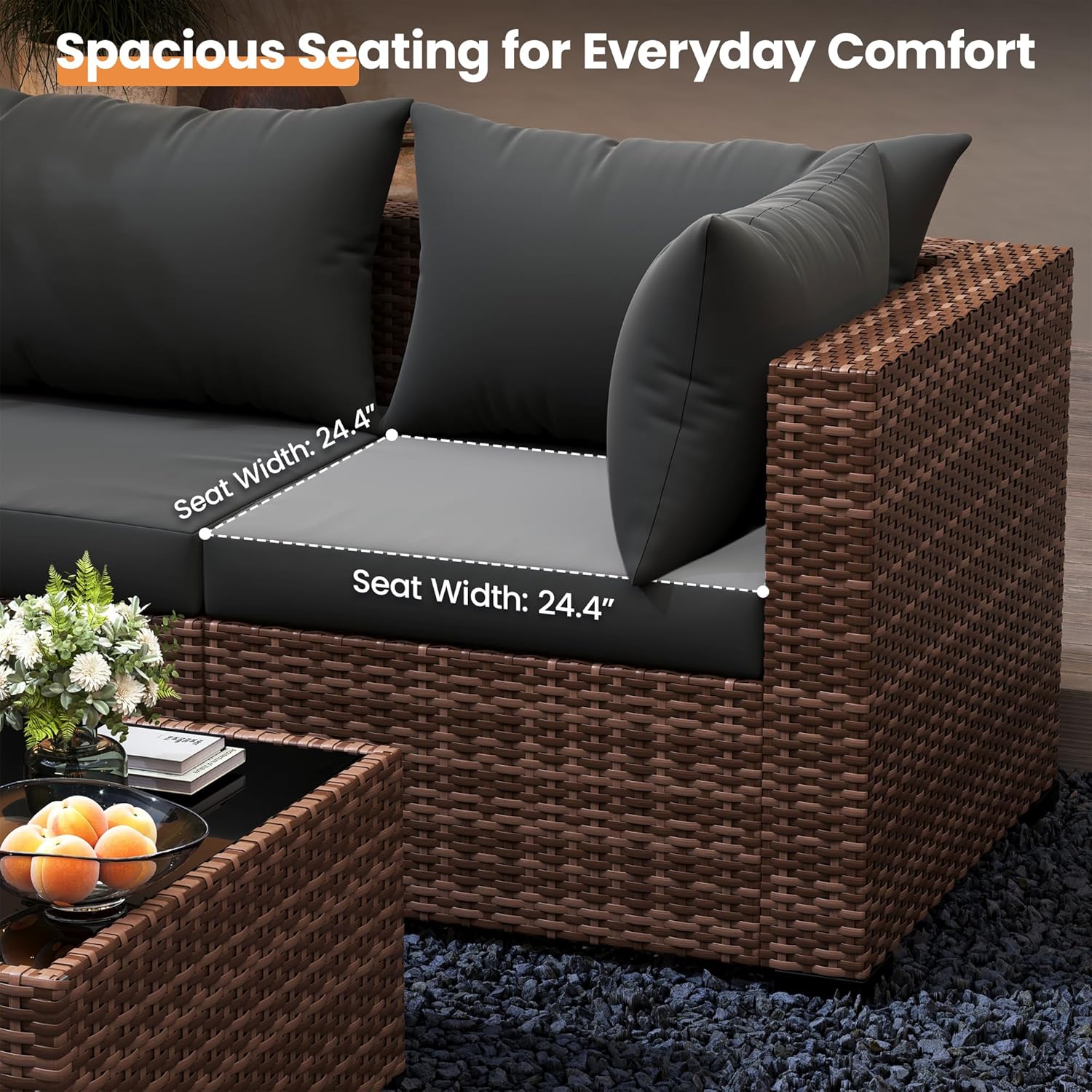 5-Piece Outdoor Sectional Sofa - Outdoor Furniture Set With Fire Pit review and price