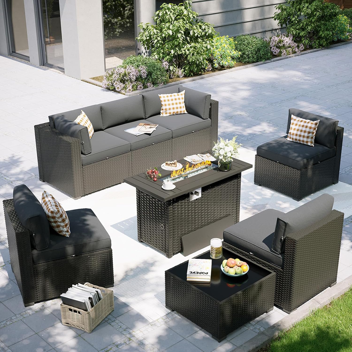Patio Furniture Set with Fire  - Outdoor Furniture Set With Fire Pit review and price