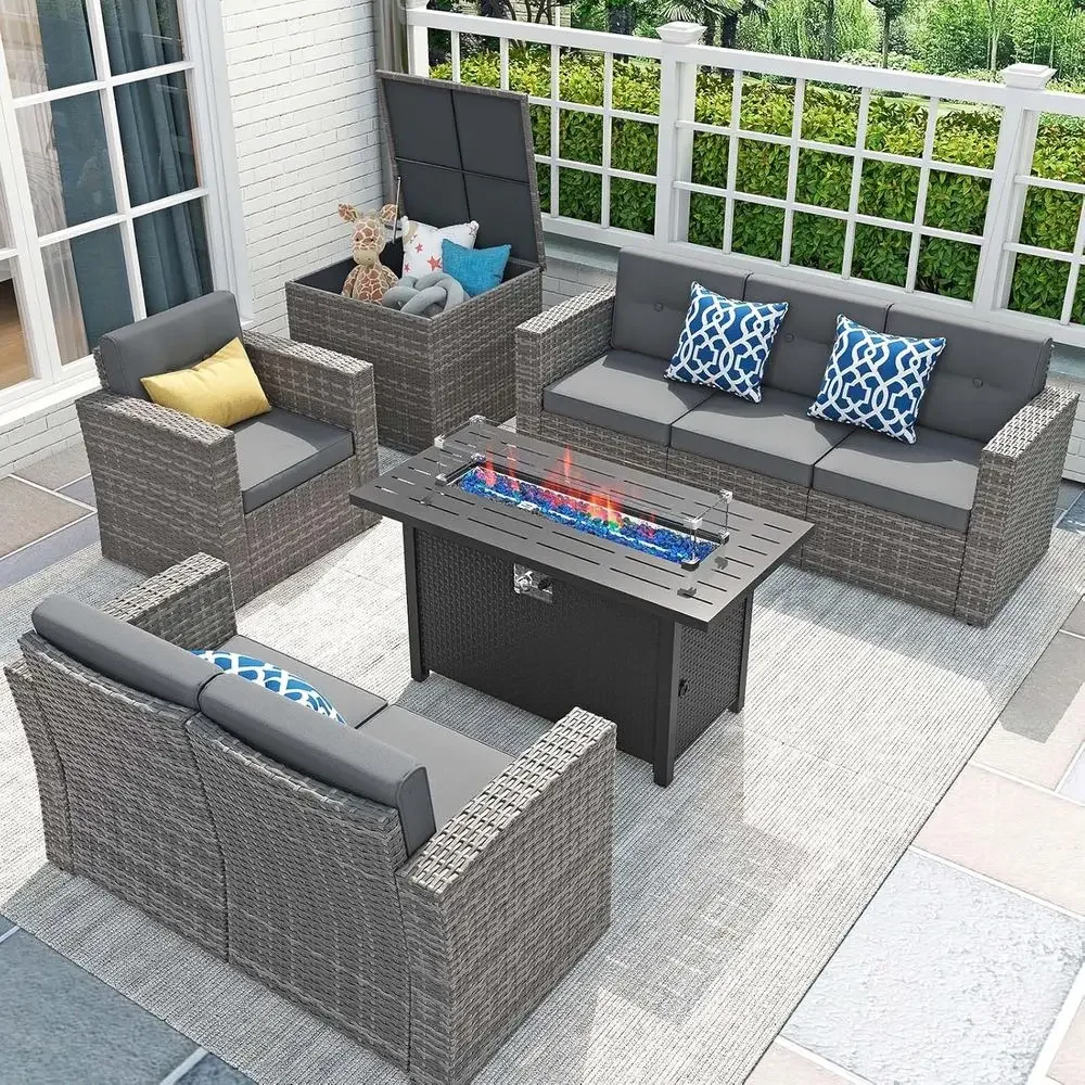 8-Piece Patio Furniture Set wi - Outdoor Furniture Set With Fire Pit review and price