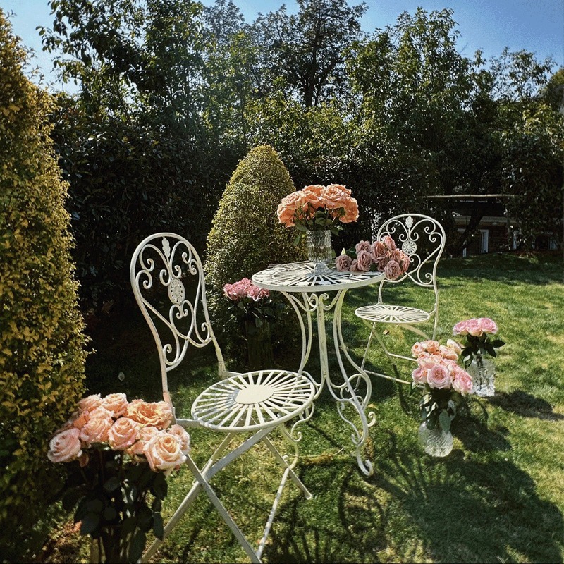 French Vintage Iron Table and  - Outdoor Furniture For Cafe review and price