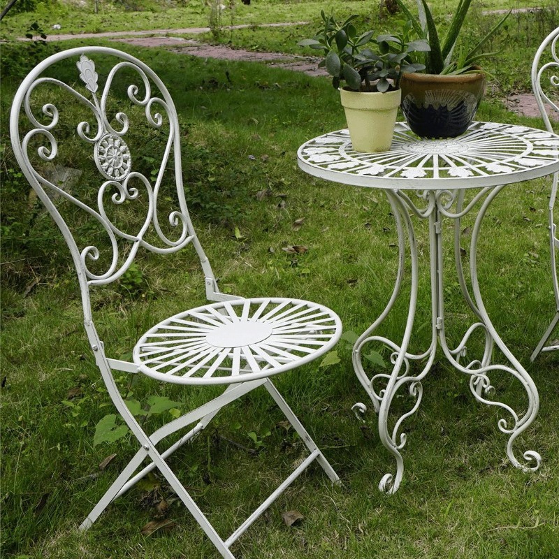 French Vintage Iron Table and  - Outdoor Furniture For Cafe review and price