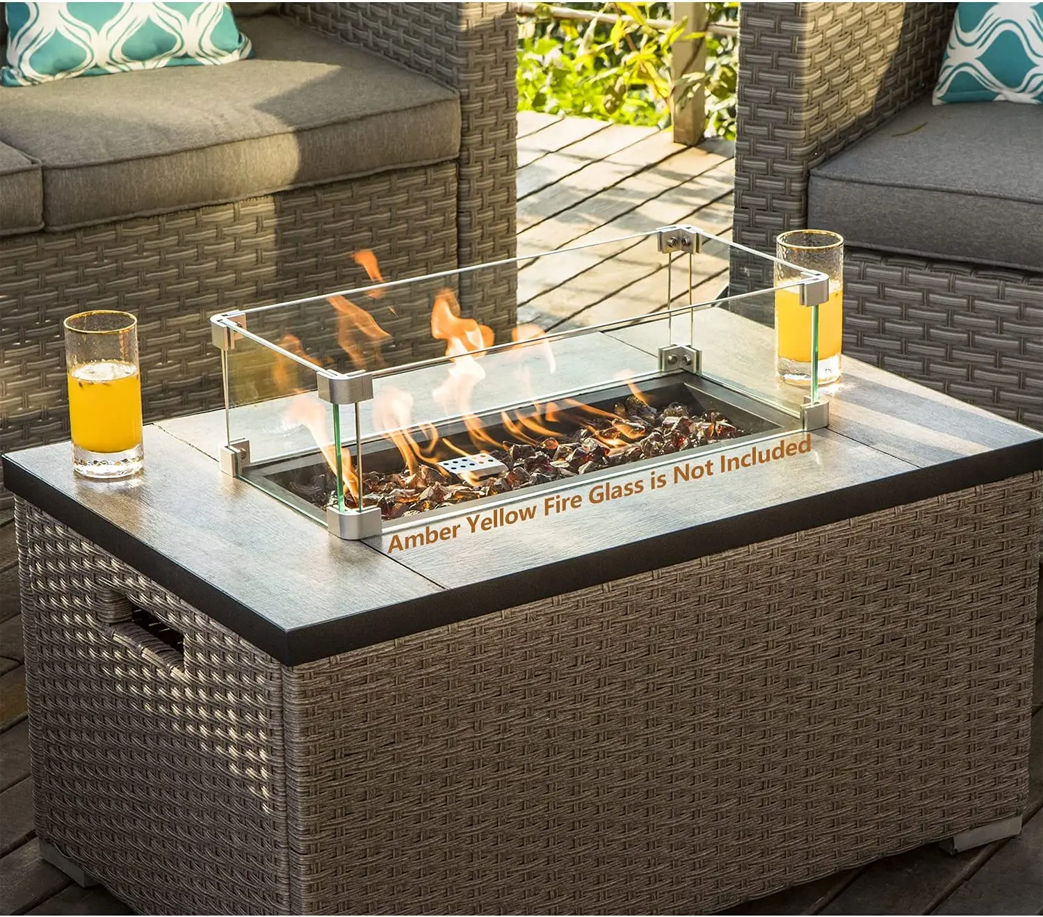 -Outdoor Furniture 5-Piece Wic - Outdoor Furniture Set With Fire Pit review and price