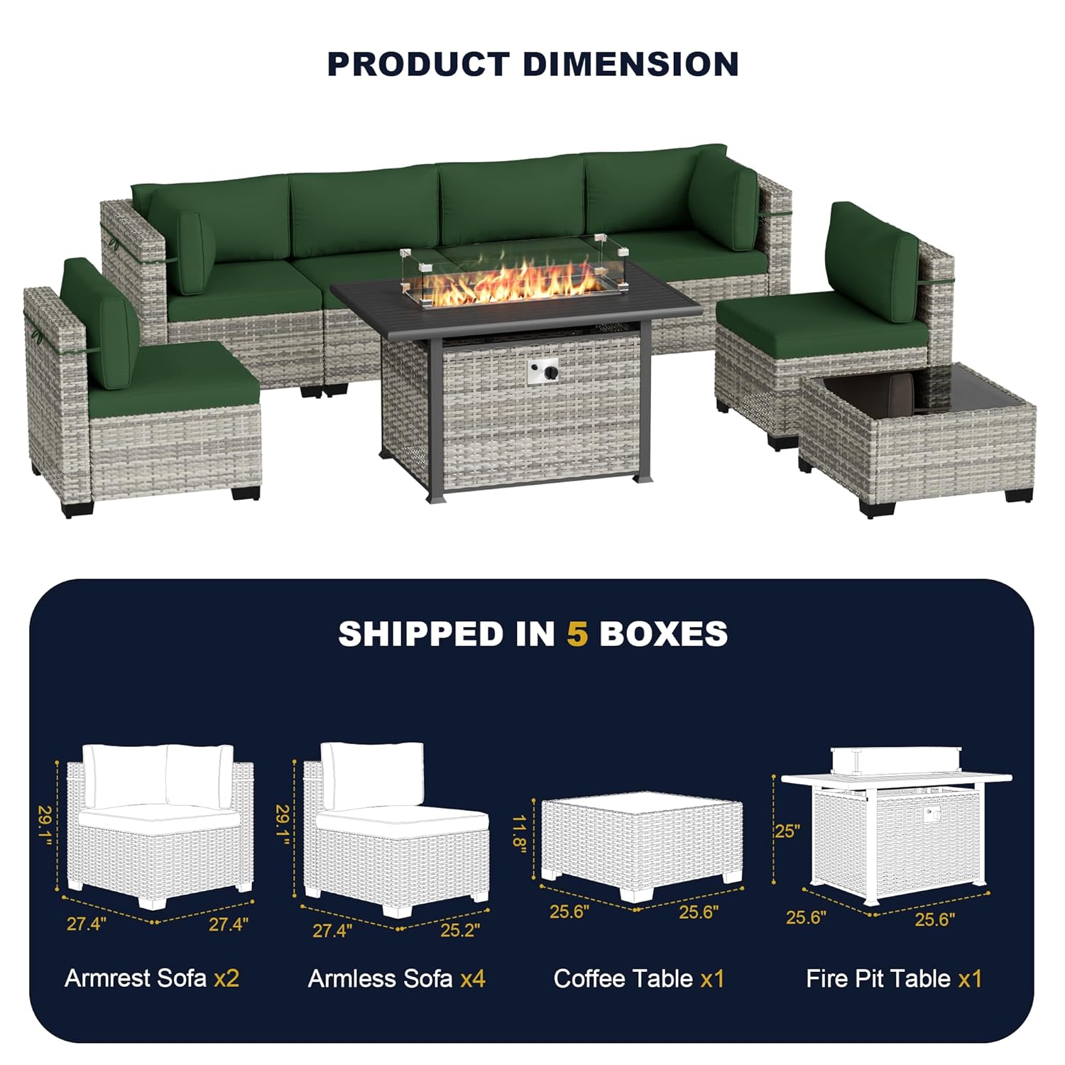8-Piece Outdoor Patio Furnitur - Outdoor Furniture Set With Fire Pit review and price