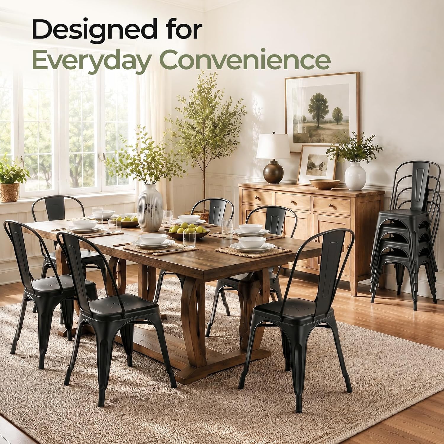Matte Black Metal Dining Chair - Outdoor Furniture For Cafe review and price