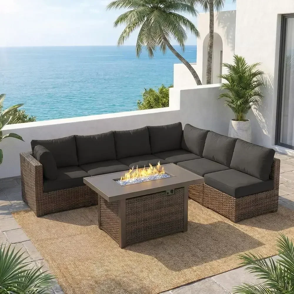7-Piece Outdoor Patio Furnitur - Outdoor Furniture Set With Fire Pit review and price