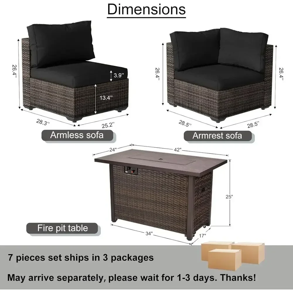 7-Piece Outdoor Patio Furnitur - Outdoor Furniture Set With Fire Pit review and price