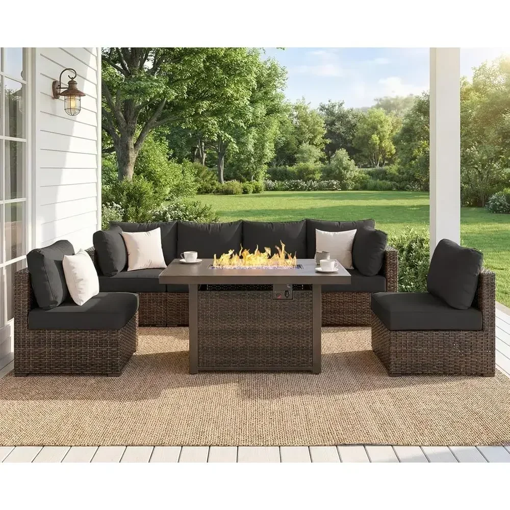 7-Piece Outdoor Patio Furnitur - Outdoor Furniture Set With Fire Pit review and price